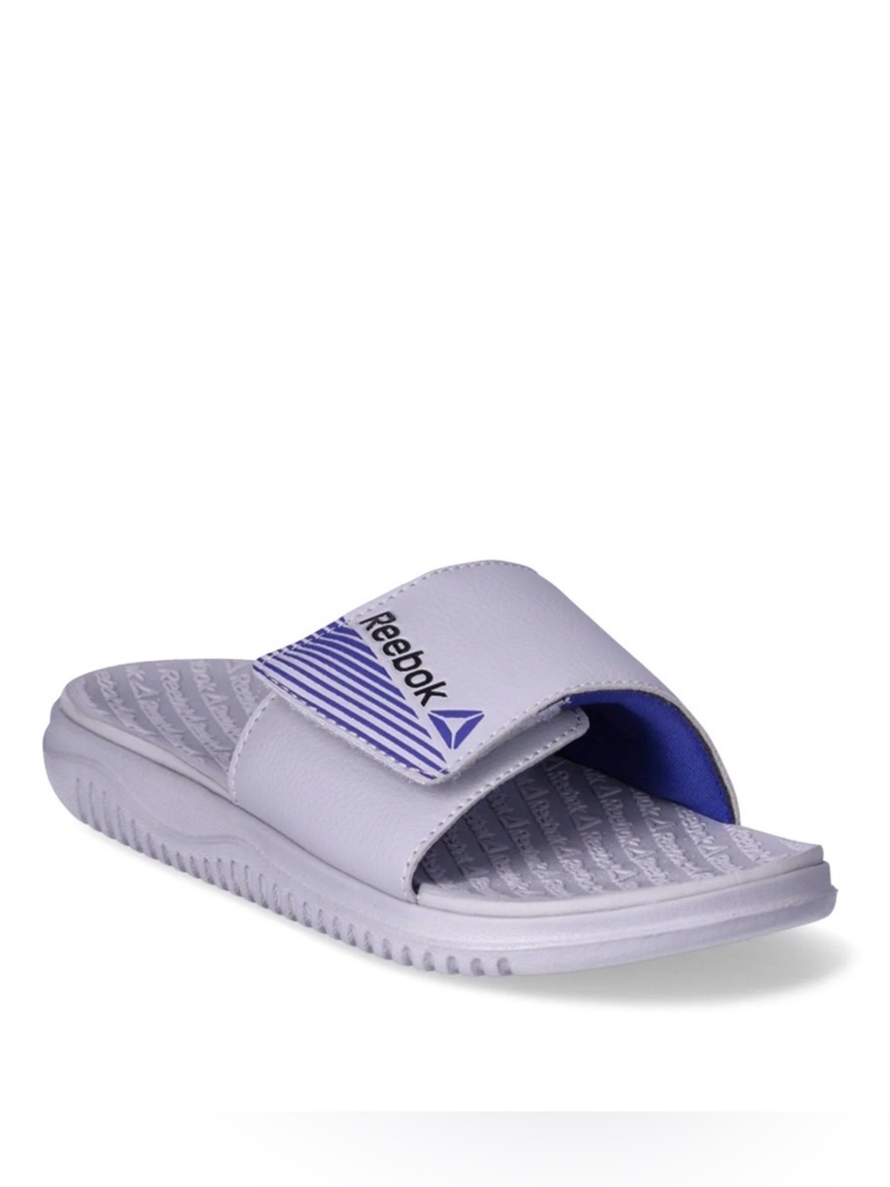 Reebok DD Velcro Slide Unisex Kids Sandals Gray Blue Slides Children Sz 13k, 2